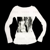 Women's Y2K Street Long sleeve Body Harajuku Fashion Spicy Girl Casual Top Summer Retro Gothic White Printed T-shirt Spicy Girl