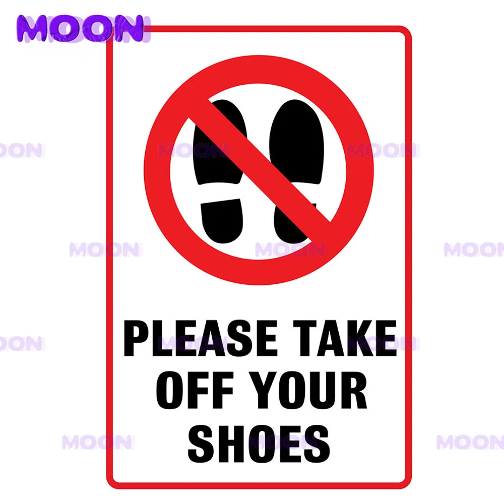 Please Take Off Your Shoes Decal Warning Sign Decal PVC Car Sticker