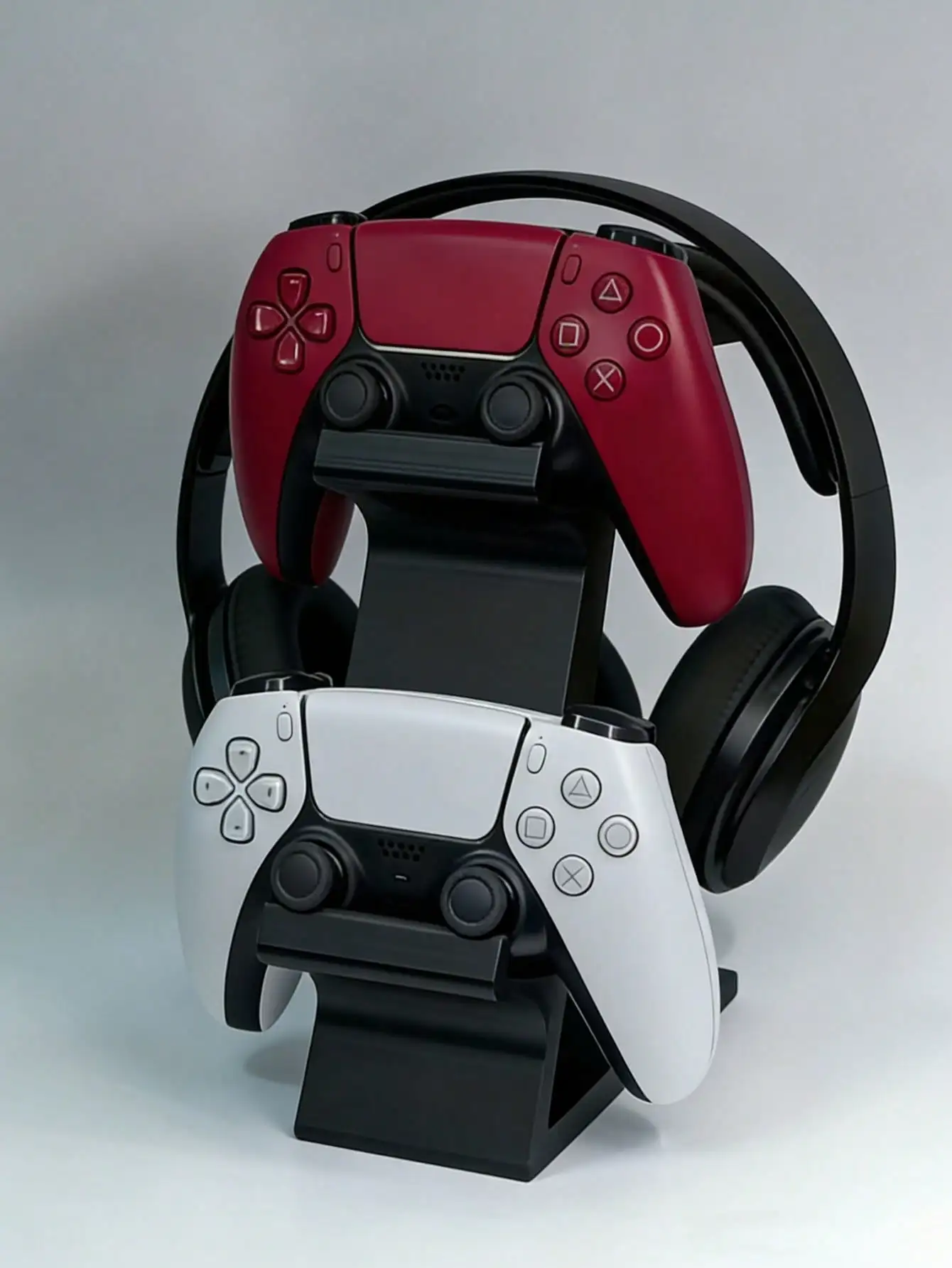 2-Tier Game Controller & Headphone Stand, Universal Gaming Holder for PS5/PS4/Xbox/Switch, Black & White Available