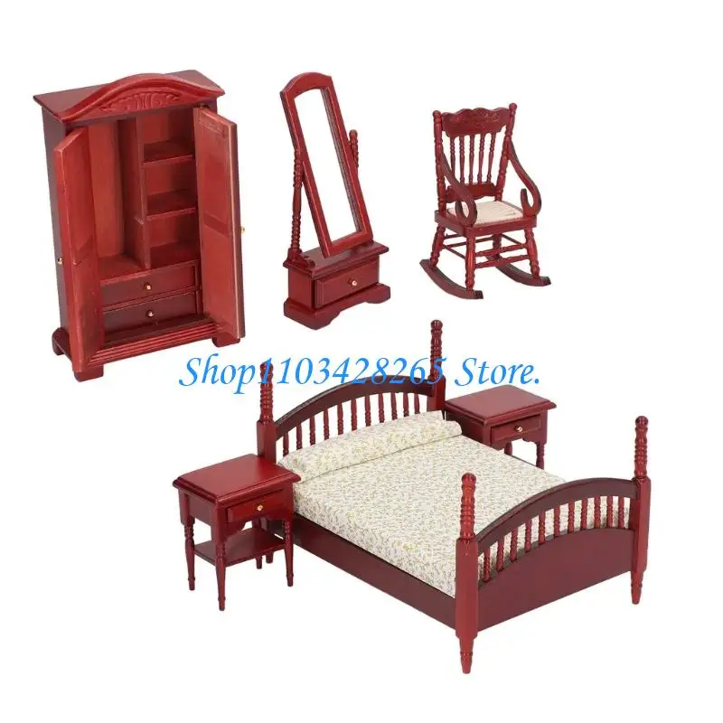 

Vintage Dollhouses Bedroom Furniture Bedside Table 1/12 Scale Cabinet G2TE