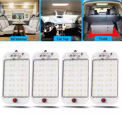 800 Lumens LED RV Interior Lights - 12V/24V Dome Light for Car, Truck, Camper, Boat, Caravan - 2 Pack/4 Pack with ON/Off Switch