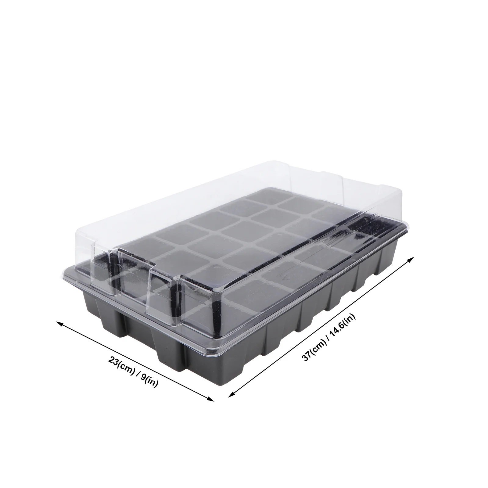 

2Sets Nursery Tray 24 Grids Durable Plastic Plant Germination Trays Transparent Cover Heat Preservation Gardening Supplies