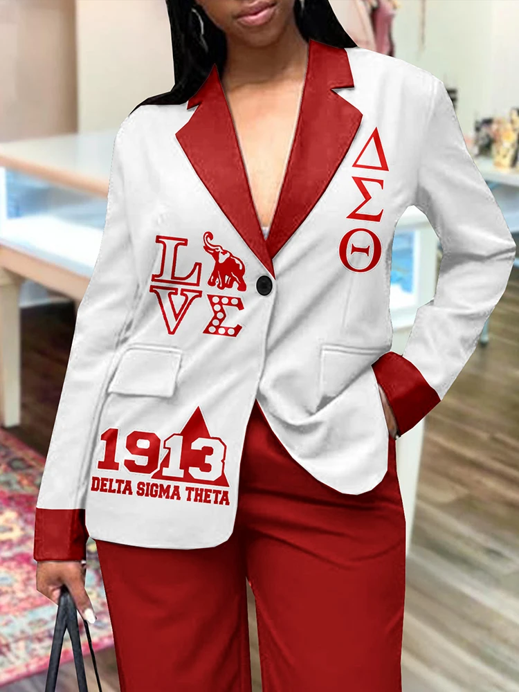 Classic Delta Sigma Theta Sorority Print Blazer