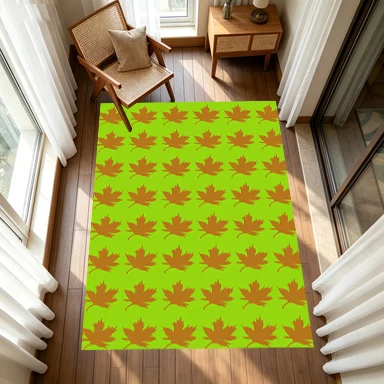 Autumn Maple Leaf Pattern Carpet Flooring Household Decorative Floor Rug for Living Room