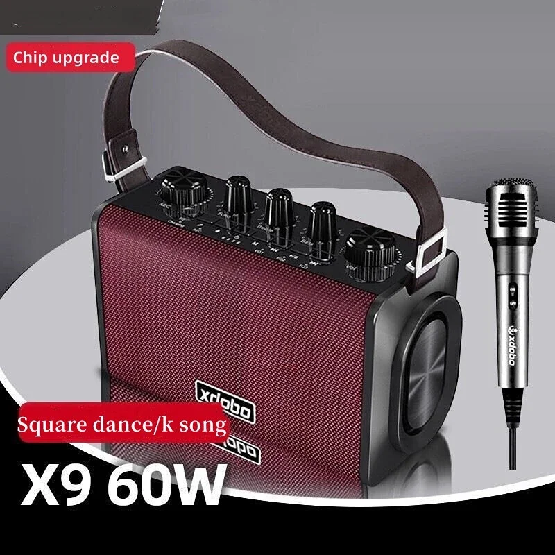 X9 X8 Bluetooth Speakers 60W  Power Portable Outdoor Super Subwoofer Column Caixa De Som 6600mAh Battery Karaoke Speaker