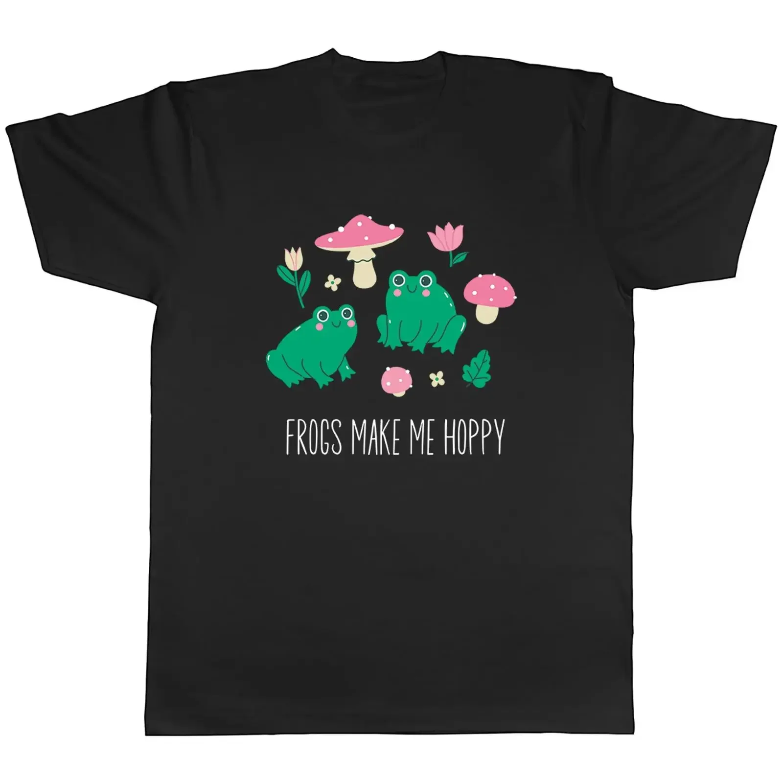 Frösche machen mich glücklich Croak Toad Amphibienliebhaber Herren T Shirt Geschenk Top vintage Washed Casual designer clothes