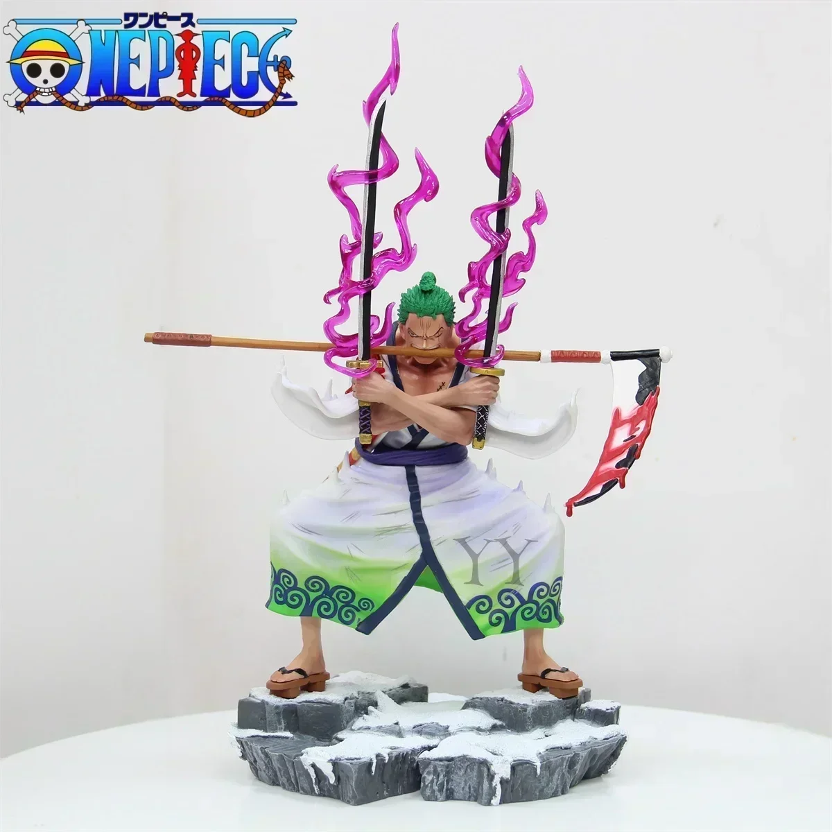 Action Figures One Piece Zoro 31cm Figures Wano Roronoa Zoro Three-Knife Pvc Anime  Collection Model Toys Ornamen Doll Gifts