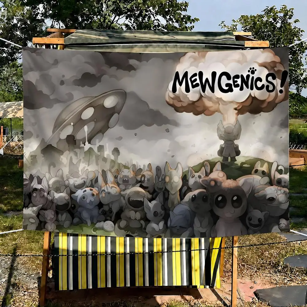 M-Mewgenics Tapestry Banner For College Dorm Bedroom Outdoor Living Room Wall Art Decor Party