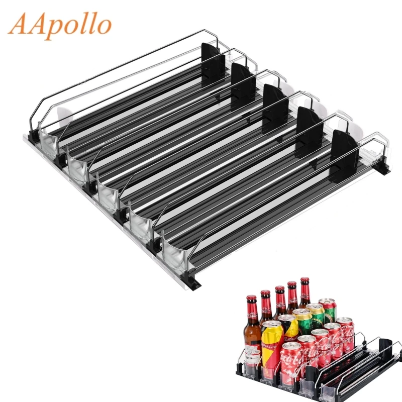 

Органайзер для напитков для холодильника - автоматический толкатель, диспенсер для напитков в холодильнике - вмещает до 25 банок для кухонного холодильника