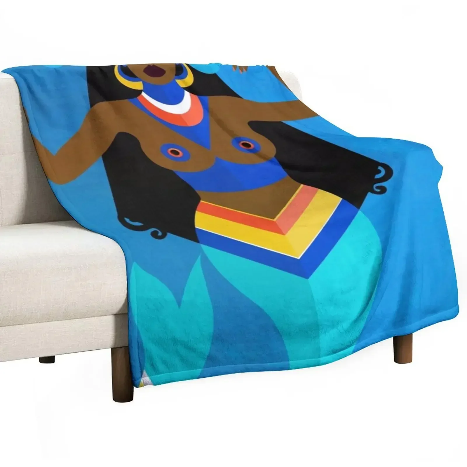 Yemonja, mother of all Orisha Throw Blanket Decorative Sofa Custom Hair Blankets