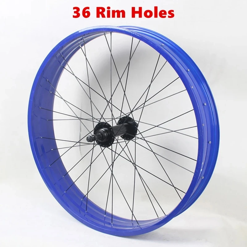 26X4.0 Snowbike Wheel Set Wide Rim Aluminum Alloy 26 Inch ATV Fat Bike Parts Front Rear 36 Holes 80-100mm Width Disc Brake