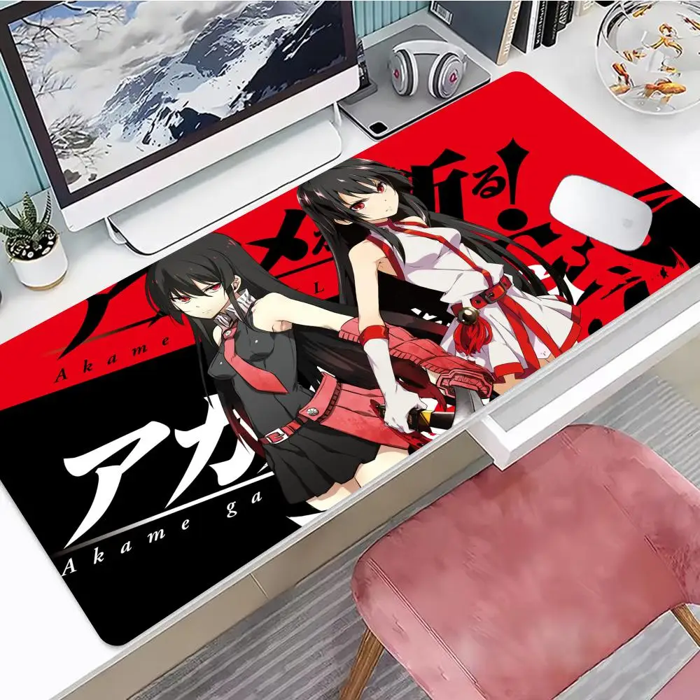 Anime Akame Ga Kill Mauspad, Gaming-Mauspad, Mauspad mit Kanten und rutschfester Gummibasis, erweitertes Mauspad
