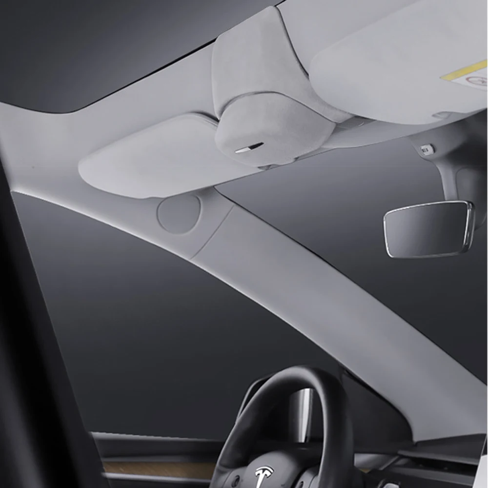 Custodia per occhiali da sole per auto parasole Clip ModelY Model3 scatola portaoggetti per occhiali da sole per Tesla Model 3 Y 2019-202