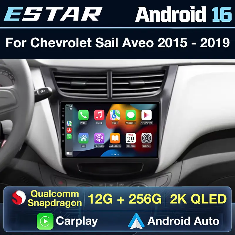 Android 16 Car Radio For Chevrolet Sail aveo 2015 2016 2017 2018 2019 2020 2022 Multimedia carplay DSP 2 din Video Player 4G NET