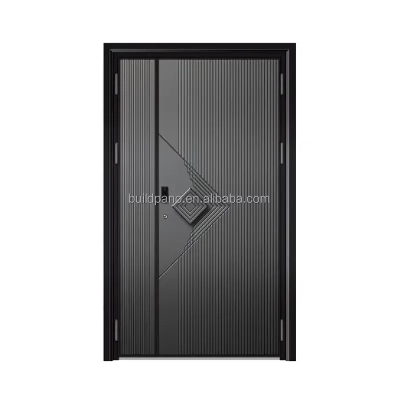 Exterior Steel Metal Aluminum Alloy Anti-Theft Pivot Entry Front Entrance Doors for Villa Modern
