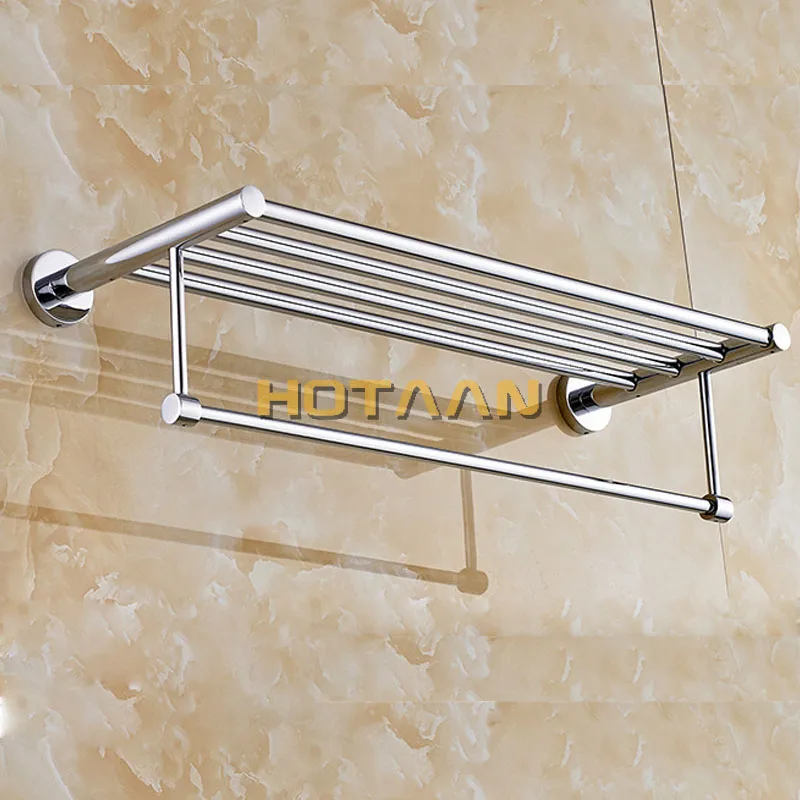 Bad Runde Bad Handtuch Rack Chrom Polieren Qualität Wand Montiert Handtuch Schiene Halter Wc Bar Solide Messing YT-10101