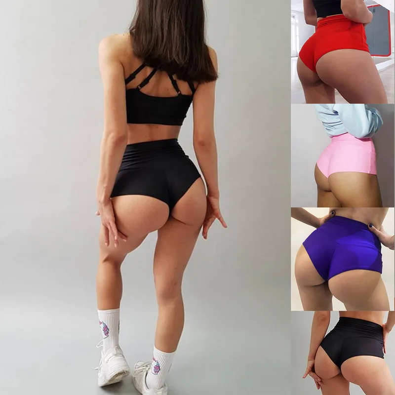 Women Workout Fitness Pole Dance Shorts Seamless High Waist Female Clothes Push Up Short Elasticity Breathable Plus Size Panties