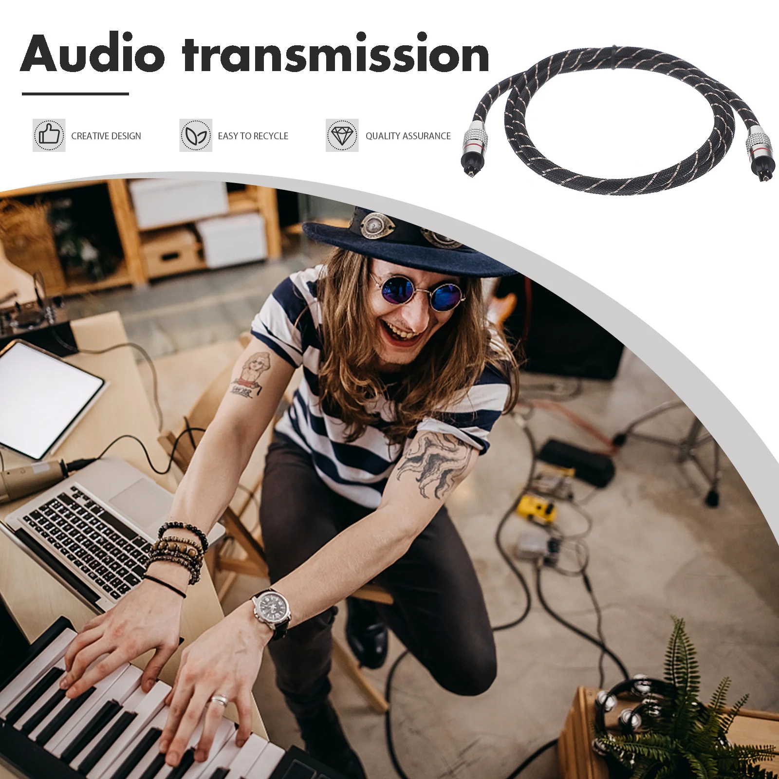 

Digital Optical Audio Cable 5.1 Channel Optical Fiber Cord High Fidelity Audio Transmission for Speaker