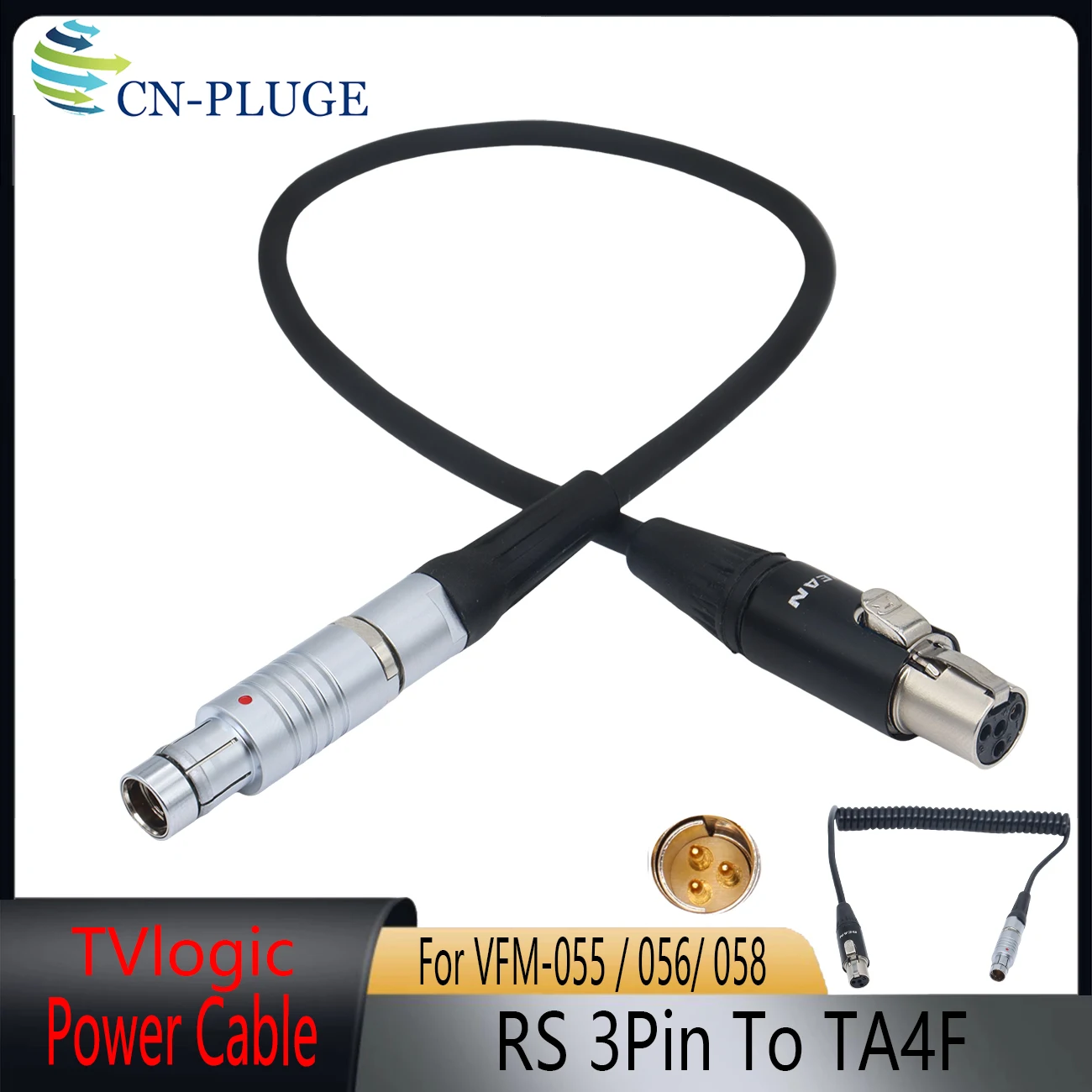 

Кабель питания RS 3 Pin to TA4F для ARRI Alexa/Tilta к мониторам TVLogic LVM 055 056 058 074 170, спиральный кабель DC 24V