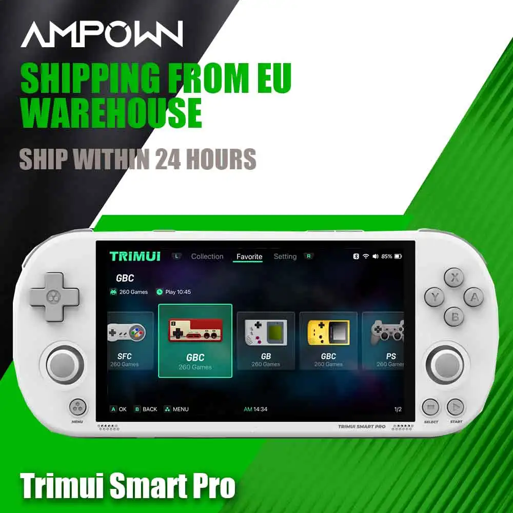 Consoles de jeux portables TRIMUI Smart Pro, écran IPS 4,96'', émulateur Linux, consoles de jeux rétro portables, lecteur PSP, cadeau
