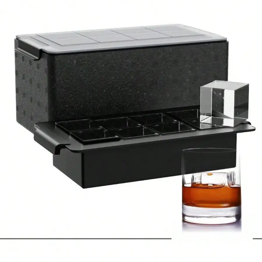 

Cube Tray Whiskey: 2Inch Cube Maker - Silicone Large Cube Tray - Square Tray Bourbon Old Fashioned Whisky