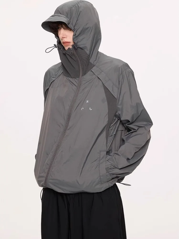 

American Sle Ice Silk Qui Dry Outdoor Sun Protection Clothing Men's Summer New Design Hat Face Covering Diagonal Zipper B...