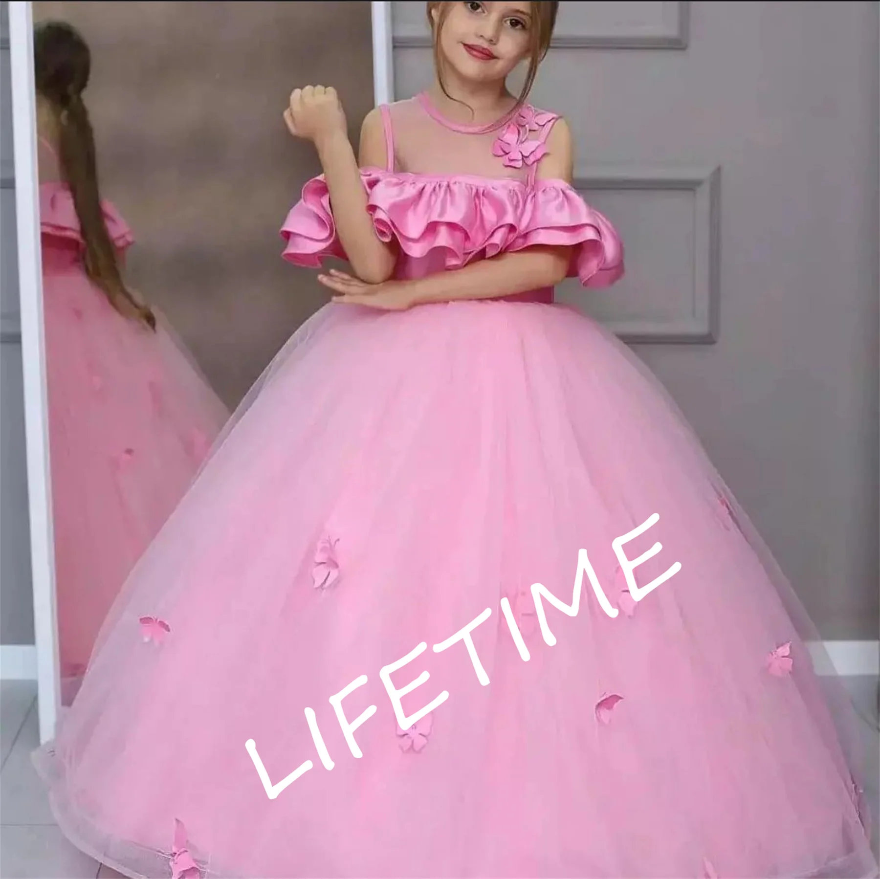 Robes de princesse gonflées en tulle pour filles, robes de demoiselle d'honneur pour mariage, robe de fête de mariage, robe d'anniversaire pour bébé fille