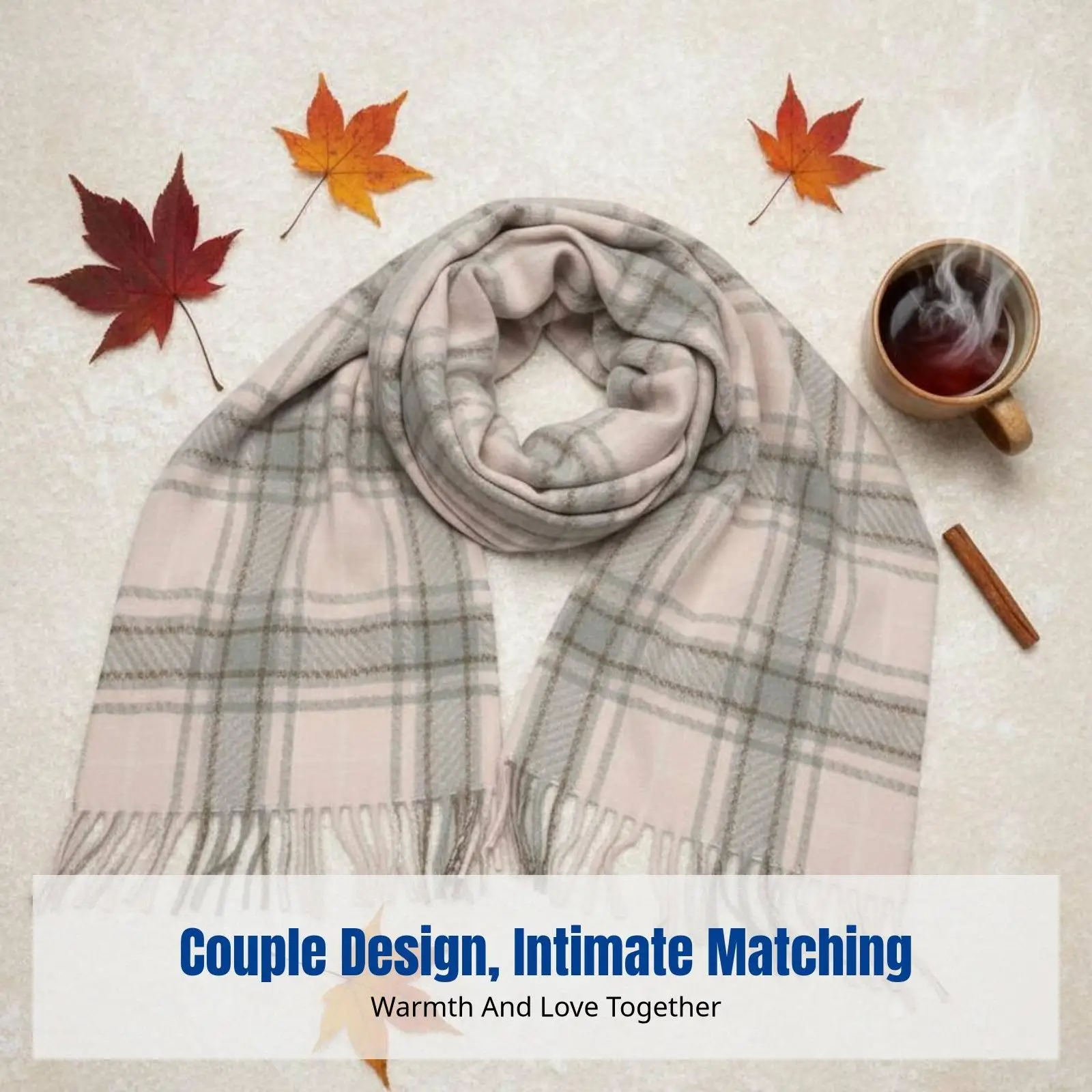 Winter Plaid Scarf for Couples Soft Imitation Cashmere Long Rectangle Design Warm Shawl for Men Women Fashion Wear