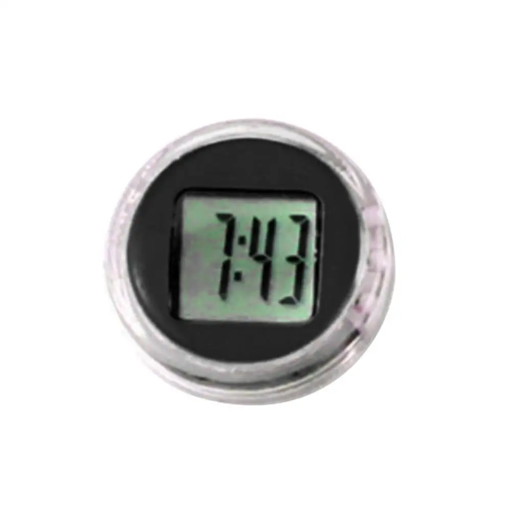 Waterproof Mini Motorcycle Bike Sticky Digital Display Clock Watch Office Decor Digital Meter Detector Motorcycle Accessories