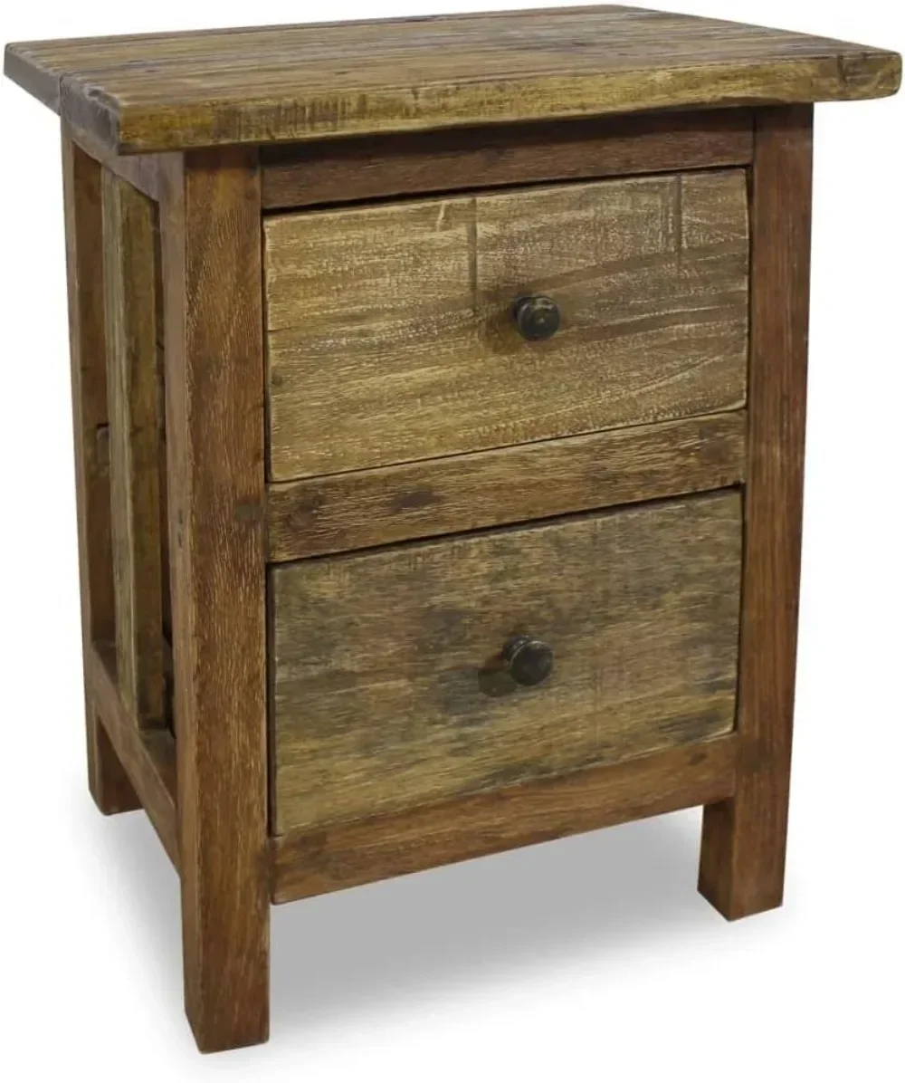 with 2 Drawers Bedside Cabinet Storage Table Sideboard Side Table Console Table Cupboard Drawer Cabinet Furniture 15.7x11.8x20.1