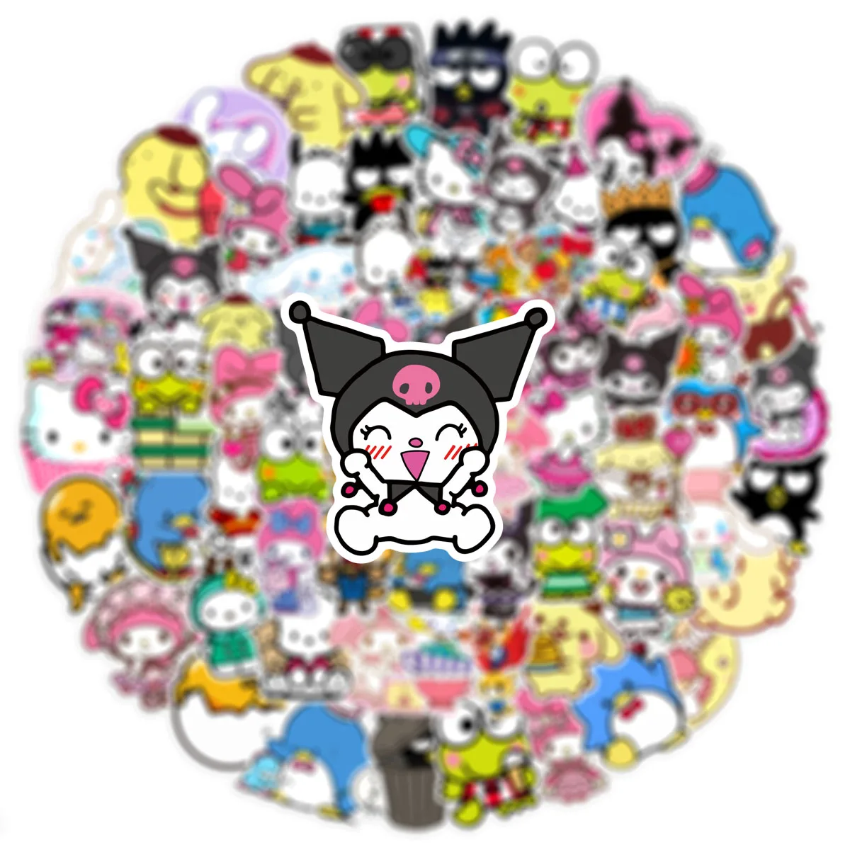 50/100pcs Kawaii My Melody Kuromi Hello Kitty Stickers for Kids Girls DIY Stationery Diary Cute Cartoon Sanrio Sticker Decals