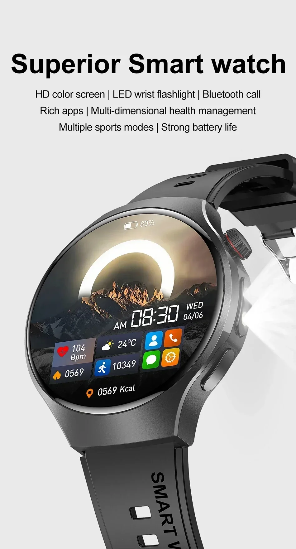 Sports Smart Watch with Bluetooth Calling, IP67 Water Resistance and 150+ Sports Modes description 1