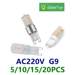 5-20pcs  LED Mini G9 Corn Light AC220V 3W super bright non-strobe warm white light can replace 20W 50W halogen lamp