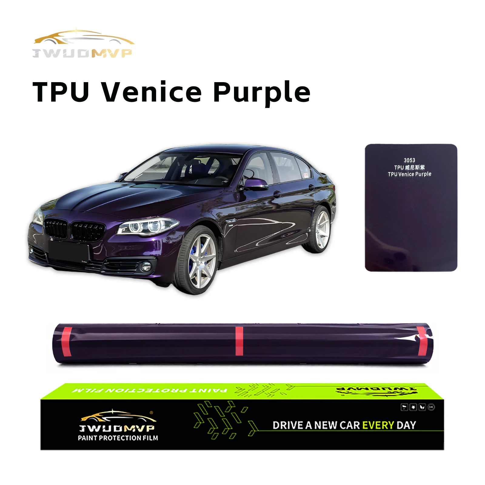 

1.52x15m TPU PPF Venice Purple Color Film High-Quality Self-Healing Scratch-Resistant And Color-Changing Car Paint Protection