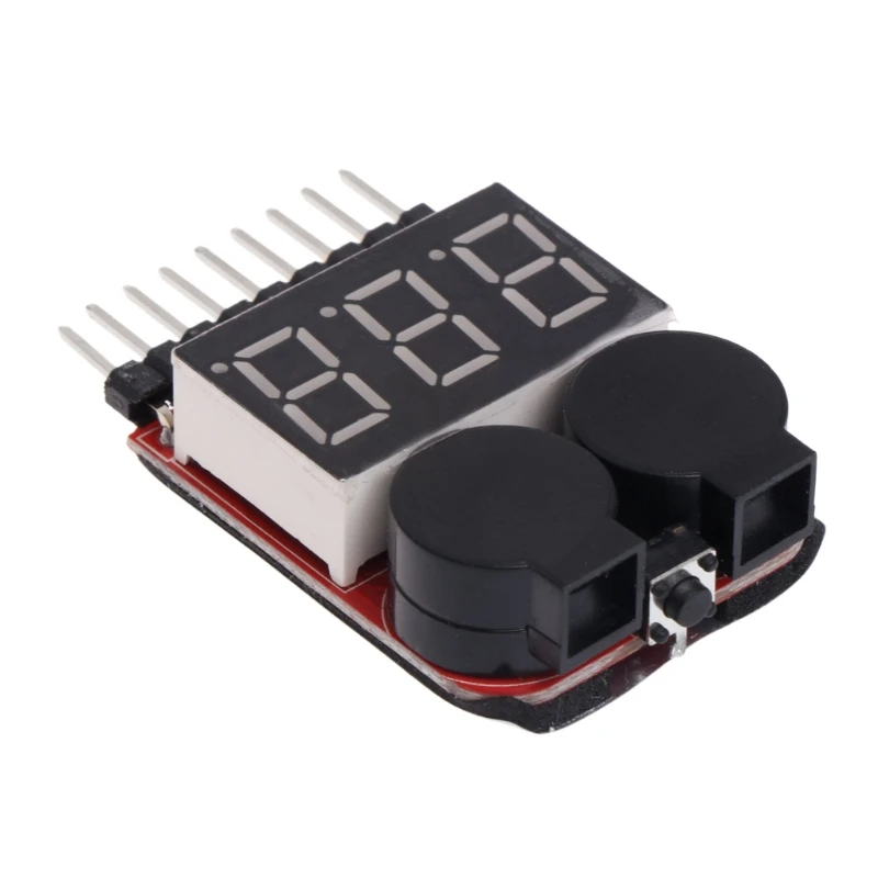 2 in 1 Li-ion RC Lipo Battery Low Voltage Alarm 1S-8S Buzzer Indicator Checker Tester LED Display Board Module Compact