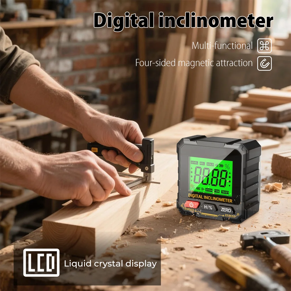 Digital Goniometer Electronic Level Box Electronic Angle Ruler Backlight Protractor Woodworking Inclinometer Tools