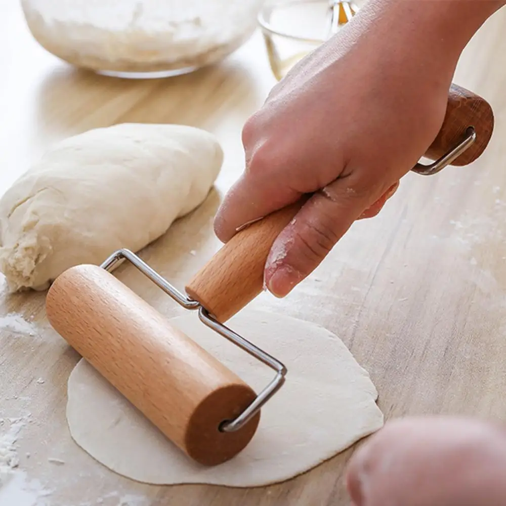 Double-end Wooden Rolling Pin Manual Push Dough Roller Cookie Pizza Baking Tool Pastry Crush Nuts Crackers Kitchen Utensils