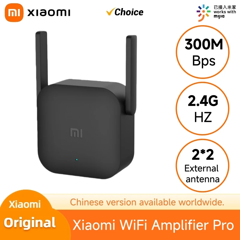 Xiaomi WiFi Pro 300Mbps 2.4G Dual Antenna Wireless Repeater Boosts Weak Signal Extends Range for Home Router Network Amplifier