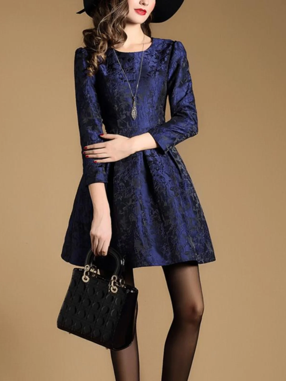 تنورة Ele round Ne بقصة ضيقة للنساء لربيع وخريف منتفخة مطرزة من Dr Commute تنورة متوسطة الخصر على شكل حرف a #1