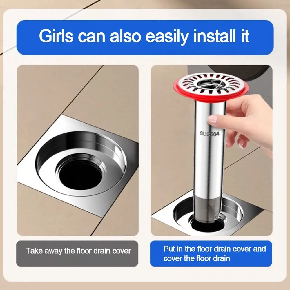 Stainless Steel Floor Drain Core Anti Odor Insect Proof Removable Seal Stopper Easy Install Odor Control Sewer Strainer Plug