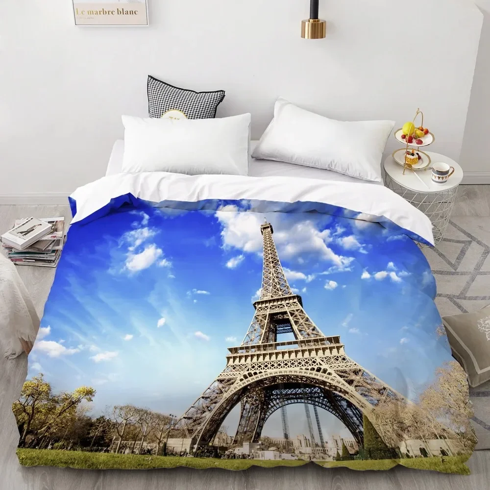 

3D Statue of Liberty Bedding Set World Famous Building Duvet Cover King Queen Size London Bridge Polyester Quilt Cover