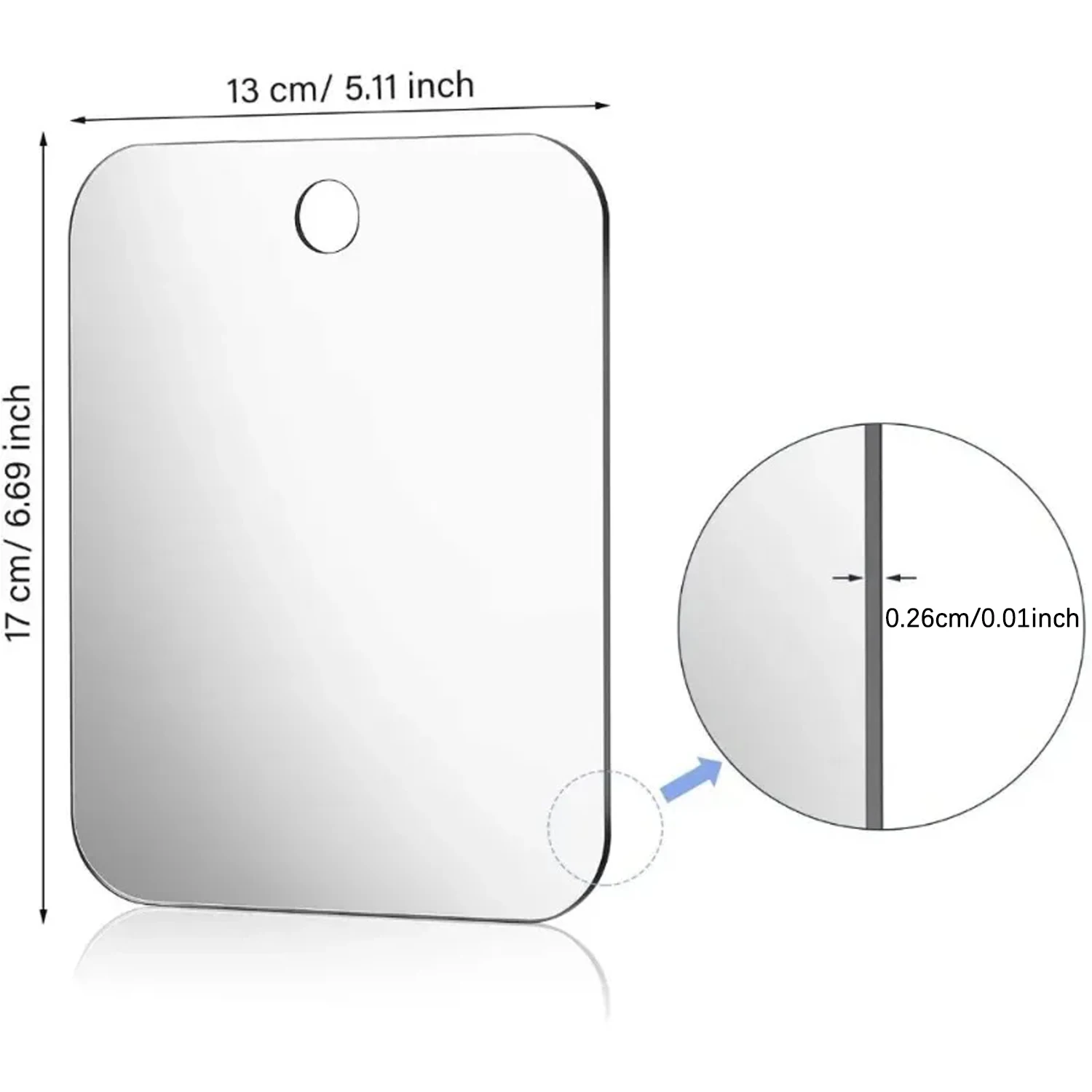 Acrylic Anti Fog Mirror With Wall Suction Shower Mirror For Man Shaving Women Makeup Portable Travel Bathroom Accessories