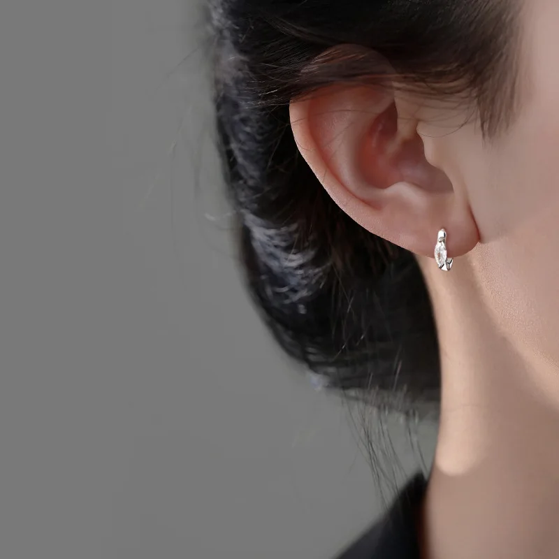 Zircon Ear Buckle Super Flash Light Luxury Couple Same Style Earrings Classic Waterdrop shaped Earrings for Women