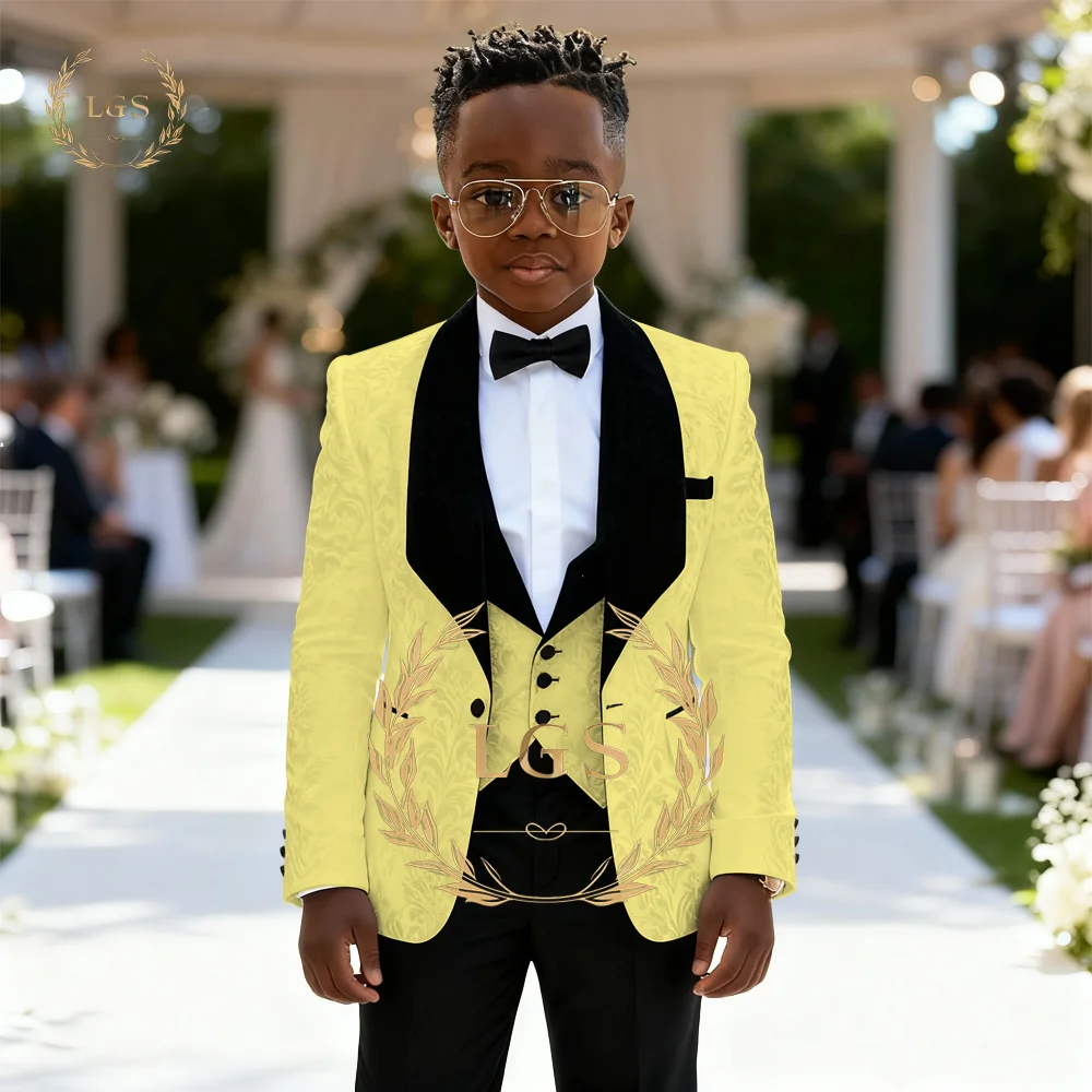 boys'-3-piece-suit-black-velvet-collar-jacquard-jacket-design-including-suit-vest-trousers-weddings-parties