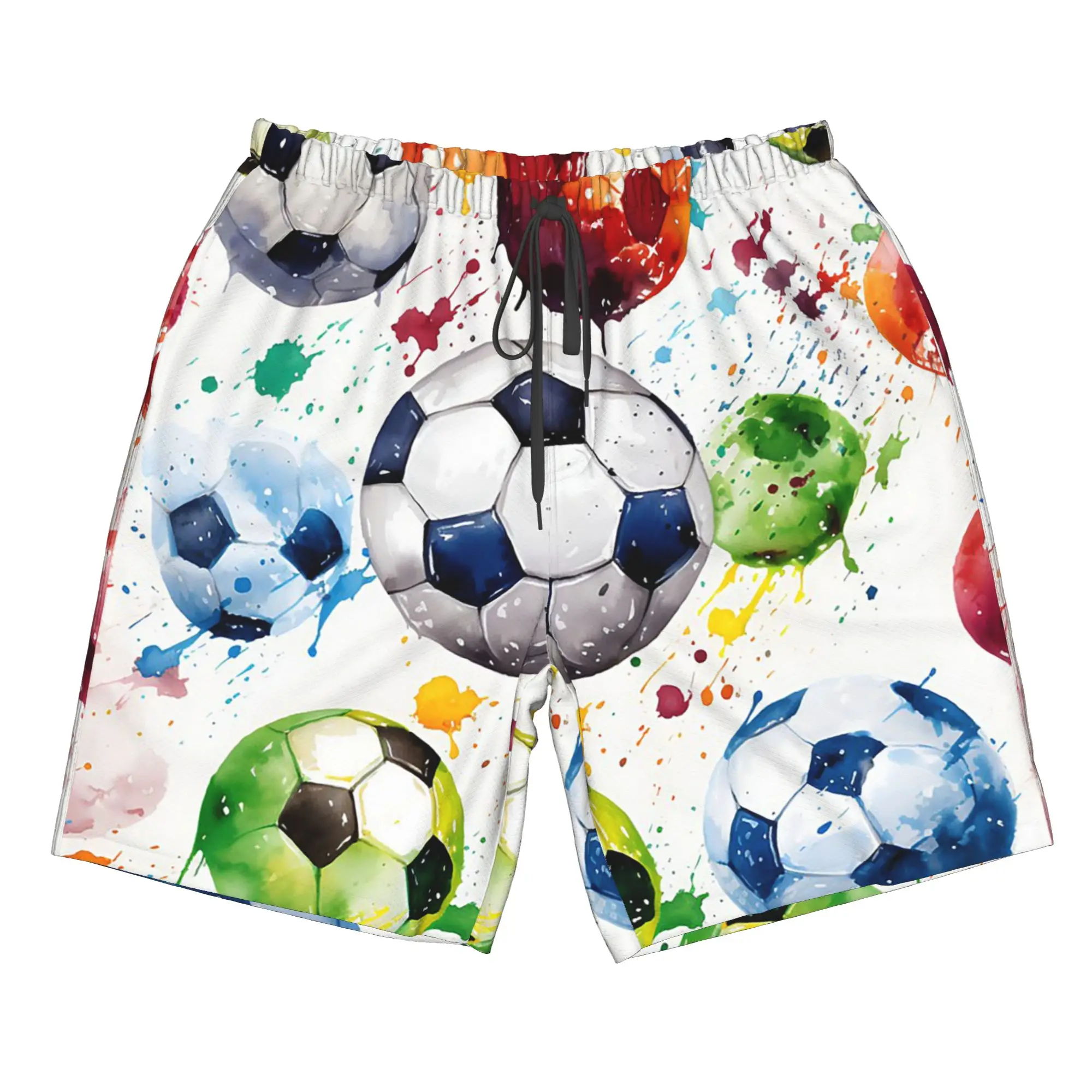 Splash Ink Football Pattern Trunks Beach Board Shorts Casual Quick Dry Swim Summer Men Pants