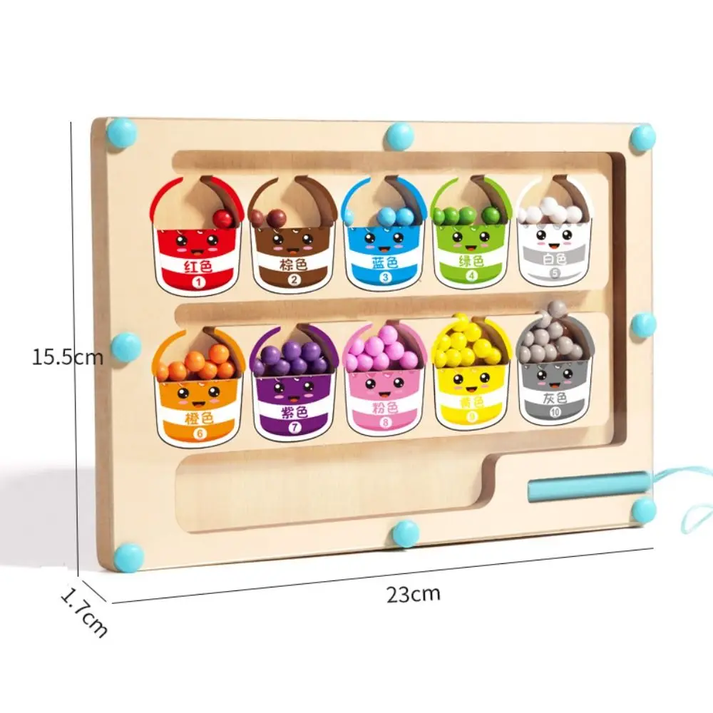 Jogo de posicionamento de madeira montessori colorido brinquedos de treinamento de concentração infantil magnético engraçado jogos de classificação de cores magnéticas