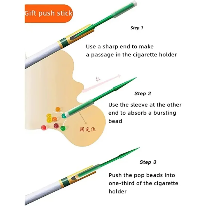 100 قطعة كبسولات خرز السجائر المتفجرة ، مرشحات السجائر المختلطة نكهة الفاكهة النعناع كبسولات اكسسوارات التدخين