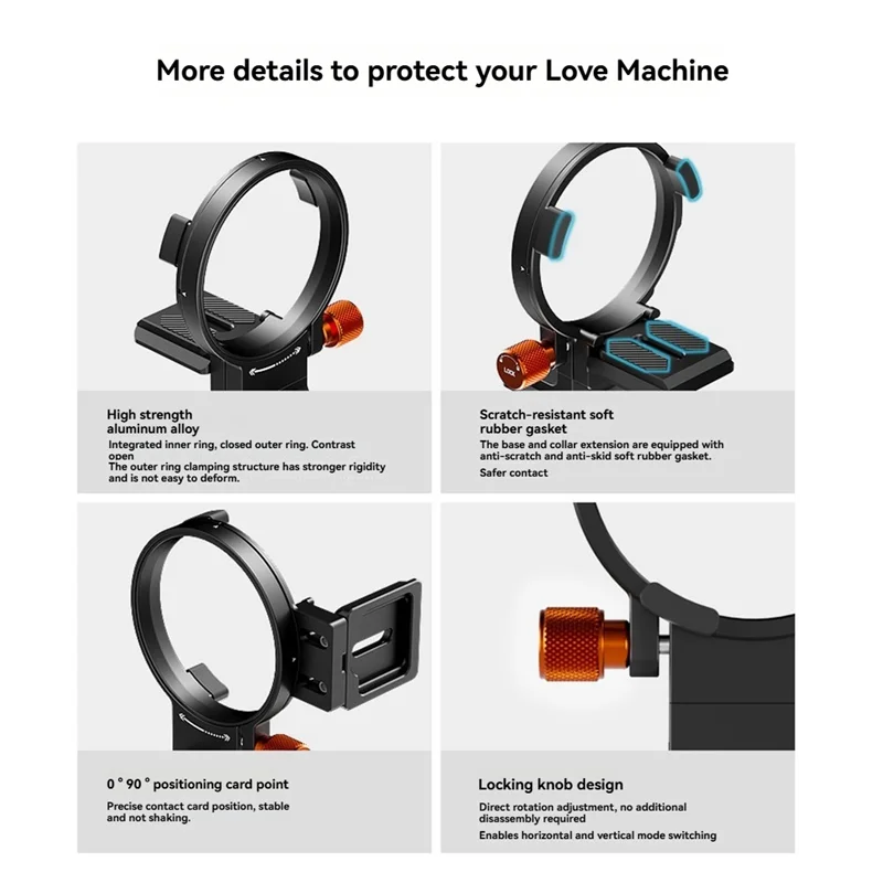 AC57-VRIG Mount Ring Support Bracket Holder For Sony E Mount With Arca For Quick Release Plate 1/4 Inch & 3/8 Inch Threads