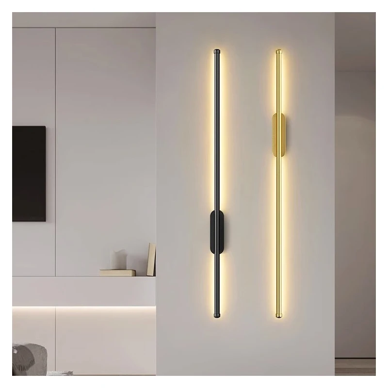 Modern Simple Wall Lamp Bedroom Living Room Black Gold Strip Wall Lamps LED Ceiling Lights For Kitchen Corridor Lighting Fixture