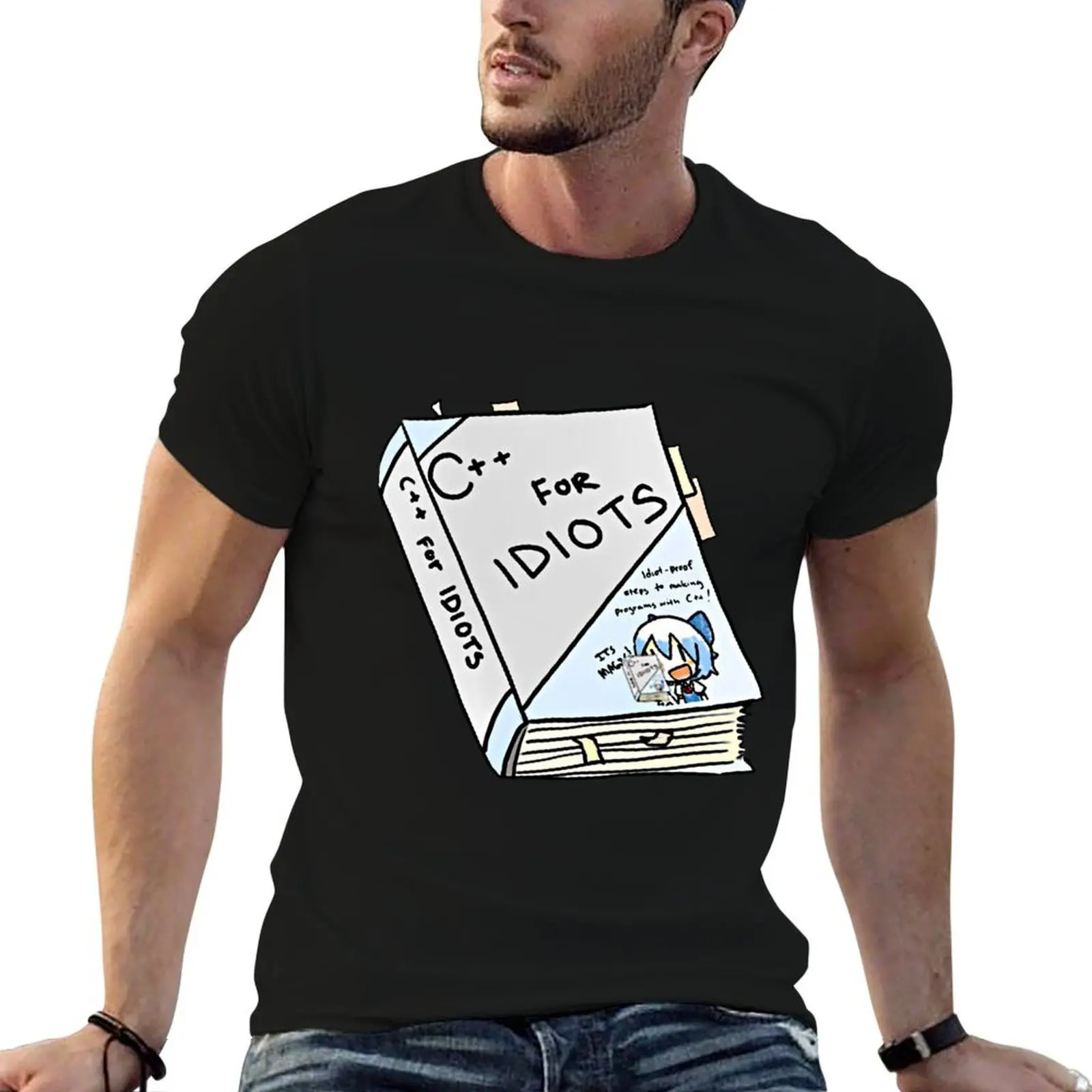 

Cirno Plus Plus Programming Book ~ Touhou Meme T-Shirt man t shirt cotton high quality T-Shirt